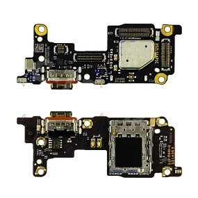 Шлейф Xiaomi 12T/12T Pro (22071212AG/MZB0CE5RU) плата системный разъем/разъем SIM/микрофон - Премиум
