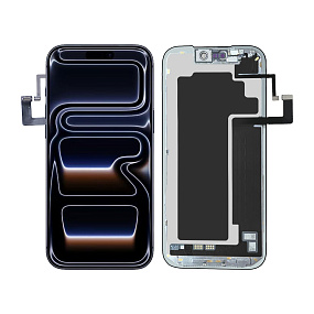 Дисплей для телефона iPhone 17 Pro Max в сборе Черный - DD (Soft OLED, 120 Гц) (MT)